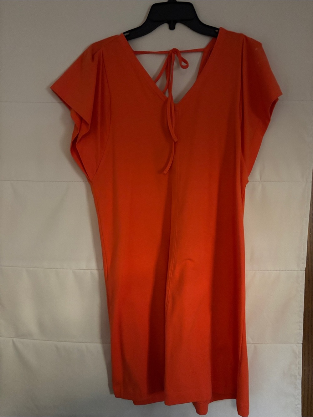 Vibrant Orange Tie-Back Shift Dress